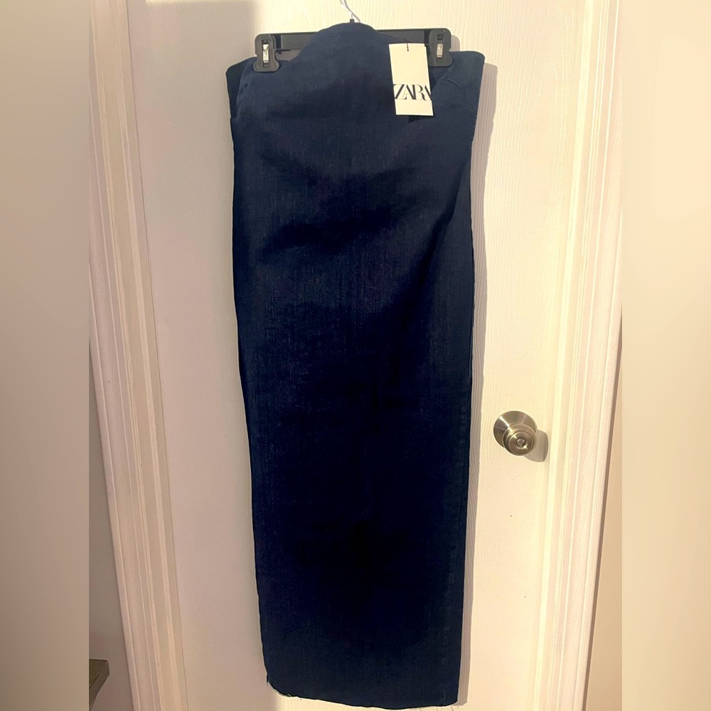 Zara Denim Strapless Dress
